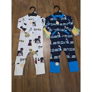 Monica + Andy Organic Cotton Gender Neutral Long Sleeve One Piece Pajamas Lot